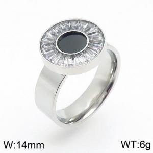 Stainless Steel Stone&Crystal Ring - KR89144 -YH